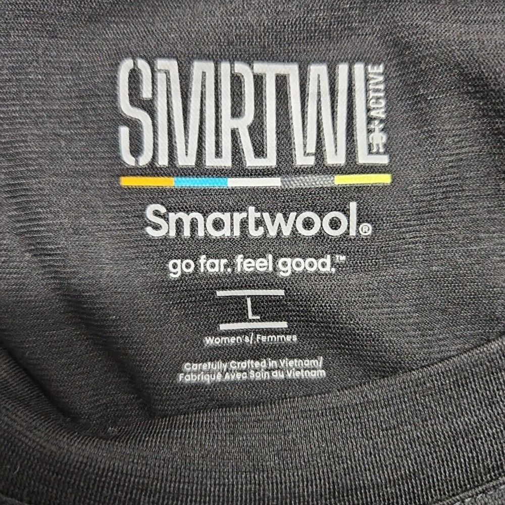 Smartwool Active Muscle Shirt Womens Large Black Sleeveless Crew Quick Dry - Picture 5 of 11